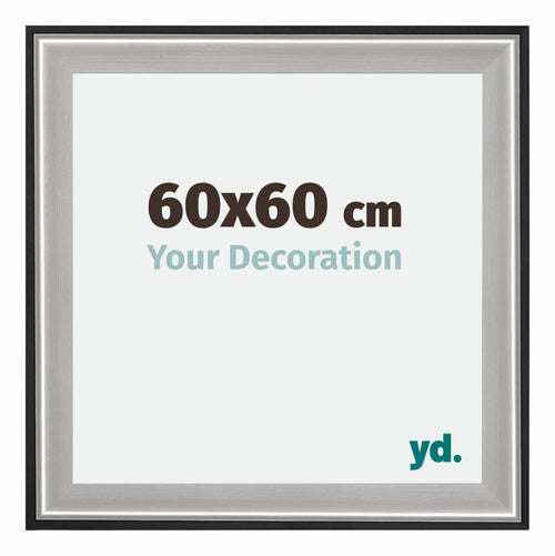 Birmingham Wooden Photo Frame 60x60cm Black Silver gepolijst Size | Yourdecoration.com