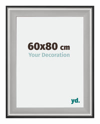 Birmingham Wooden Photo Frame 60x80cm Black Silver gepolijst Size | Yourdecoration.com