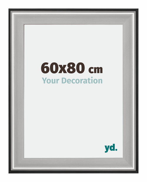 Birmingham Wooden Photo Frame 60x80cm Black Silver gepolijst Size | Yourdecoration.com