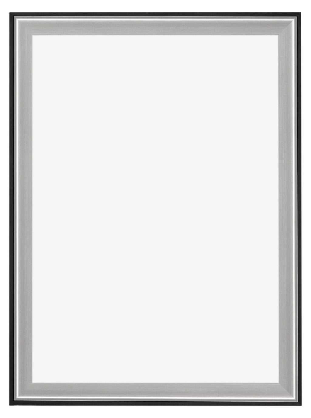 Birmingham Wooden Photo Frame 67x98cm Black Silver Polished Front | Yourdecoration.com