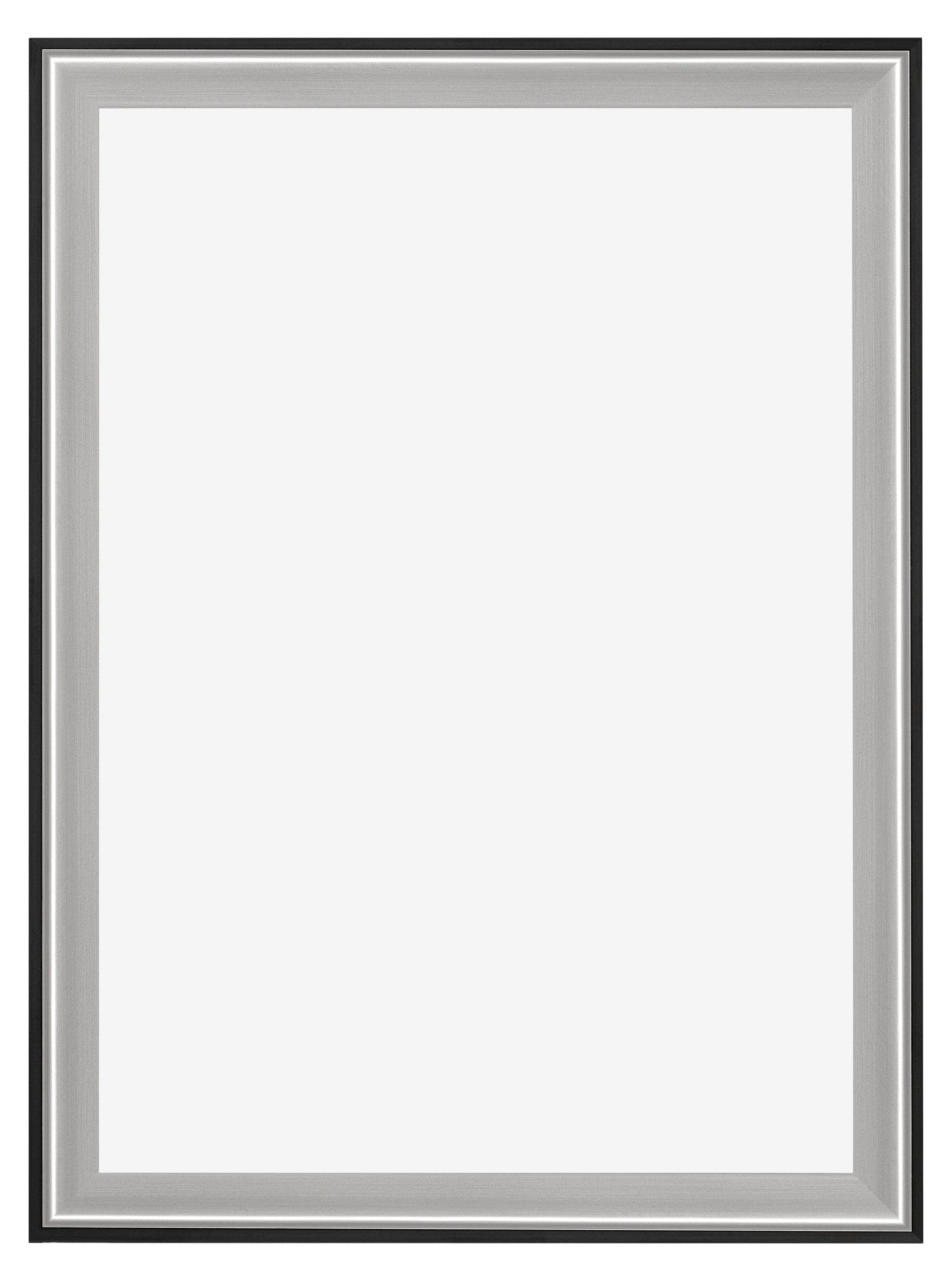 Birmingham Wooden Photo Frame 67x98cm Black Silver Polished Front | Yourdecoration.com