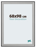 Birmingham Wooden Photo Frame 68x98cm Black Silver Polished Front Size | Yourdecoration.com