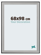 Birmingham Wooden Photo Frame 68x98cm Black Silver Polished Front Size | Yourdecoration.com
