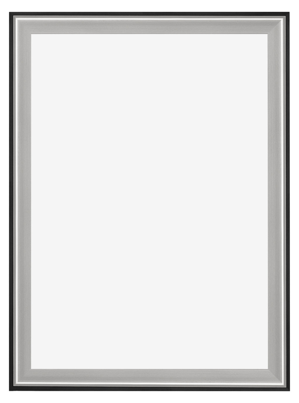 Birmingham Wooden Photo Frame 68x98cm Black Silver Polished Front | Yourdecoration.com