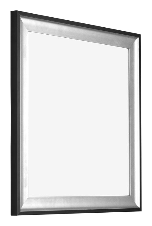 Birmingham Wooden Photo Frame 70x70cm Black Silver Gepolijst Front Oblique | Yourdecoration.com