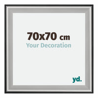 Birmingham Wooden Photo Frame 70x70cm Black Silver gepolijst Size | Yourdecoration.com