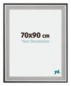 Birmingham Wooden Photo Frame 70x90cm Black Silver gepolijst Size | Yourdecoration.com