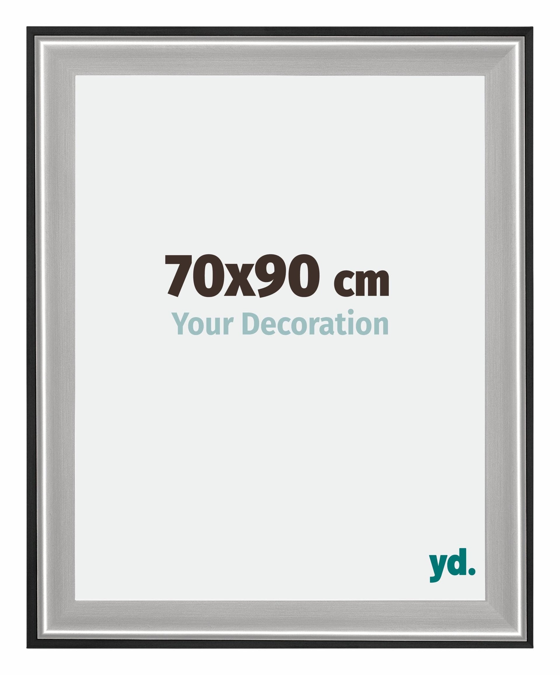 Birmingham Wooden Photo Frame 70x90cm Black Silver gepolijst Size | Yourdecoration.com