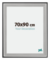 Birmingham Wooden Photo Frame 70x90cm Black Silver gepolijst Size | Yourdecoration.com