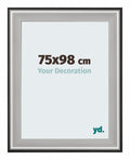 Birmingham Wooden Photo Frame 75x98cm Black Silver Polished Front Size | Yourdecoration.com