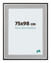 Birmingham Wooden Photo Frame 75x98cm Black Silver Polished Front Size | Yourdecoration.com
