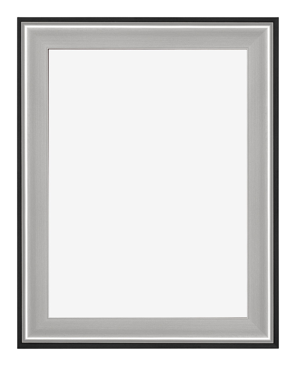 Birmingham Wooden Photo Frame 75x98cm Black Silver Polished Front | Yourdecoration.com