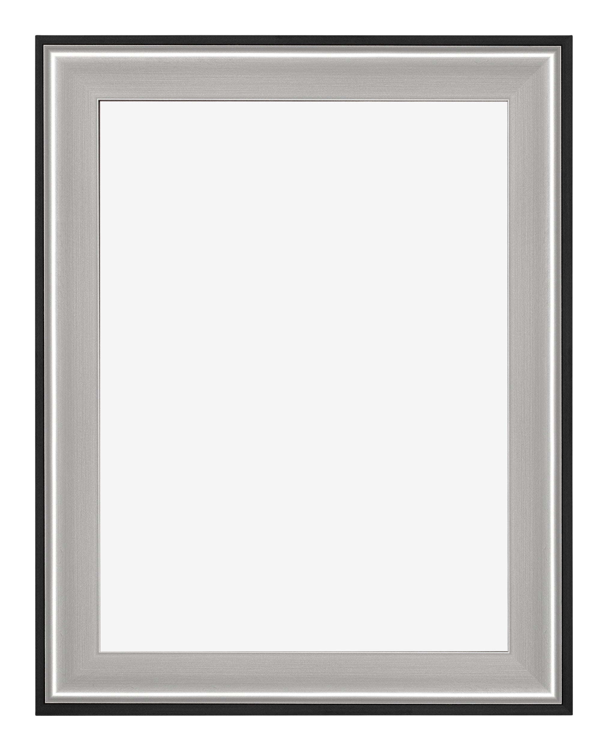 Birmingham Wooden Photo Frame 75x98cm Black Silver Polished Front | Yourdecoration.com