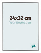 Bordeaux Plastic Photo Frame 24x32cm Silver Front Size | Yourdecoration.com