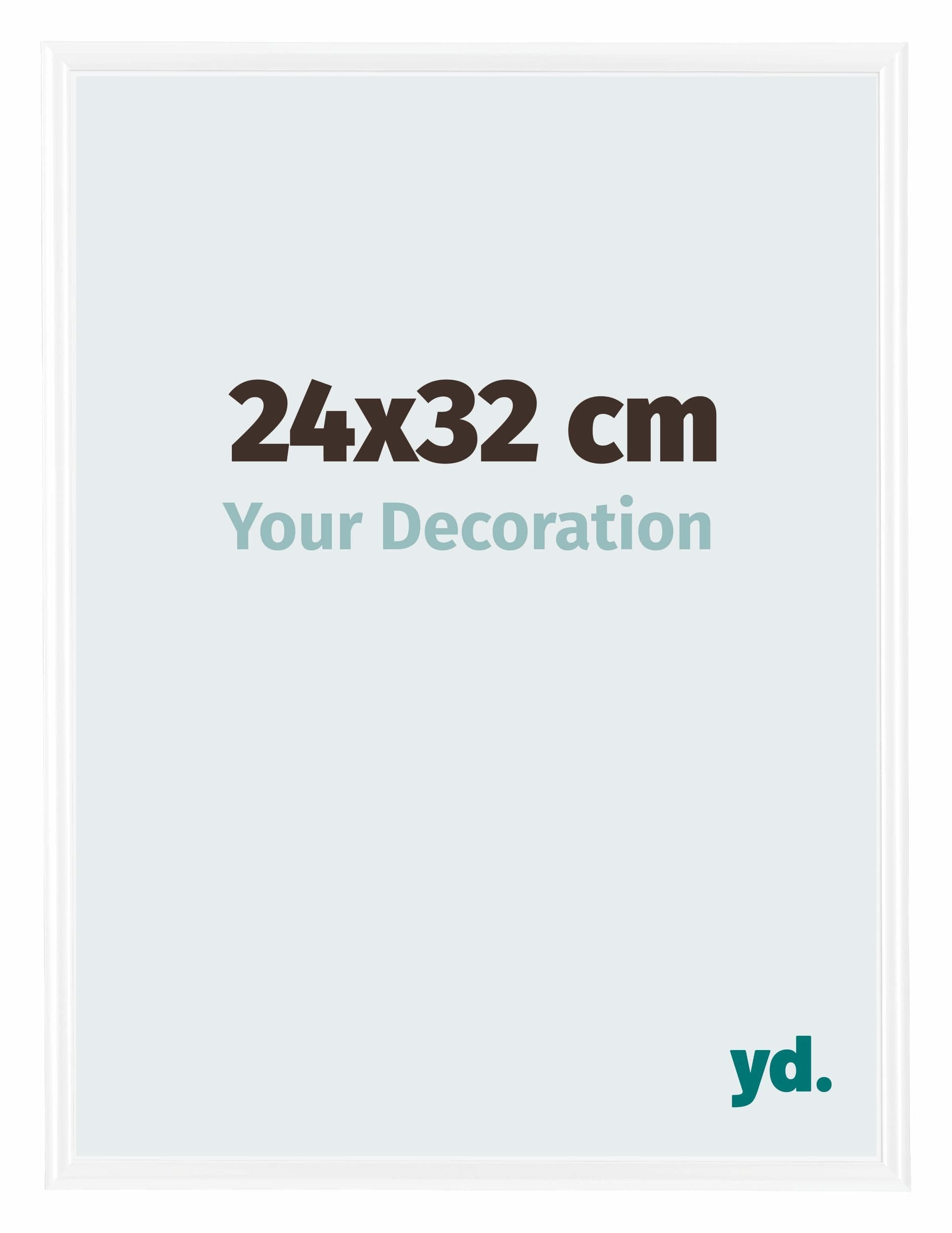 Bordeaux Plastic Photo Frame 24x32cm White High Gloss Front Size | Yourdecoration.com