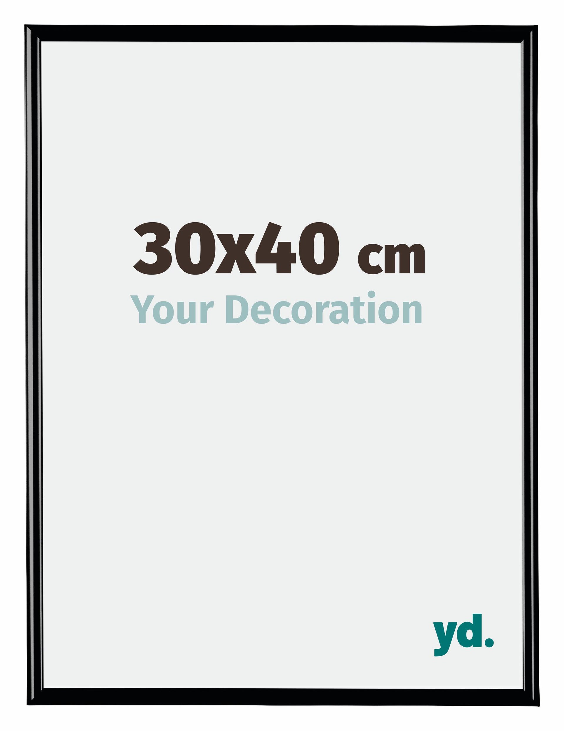 Bordeaux Plastic Photo Frame 30x40cm Black High Gloss Front Size | Yourdecoration.com