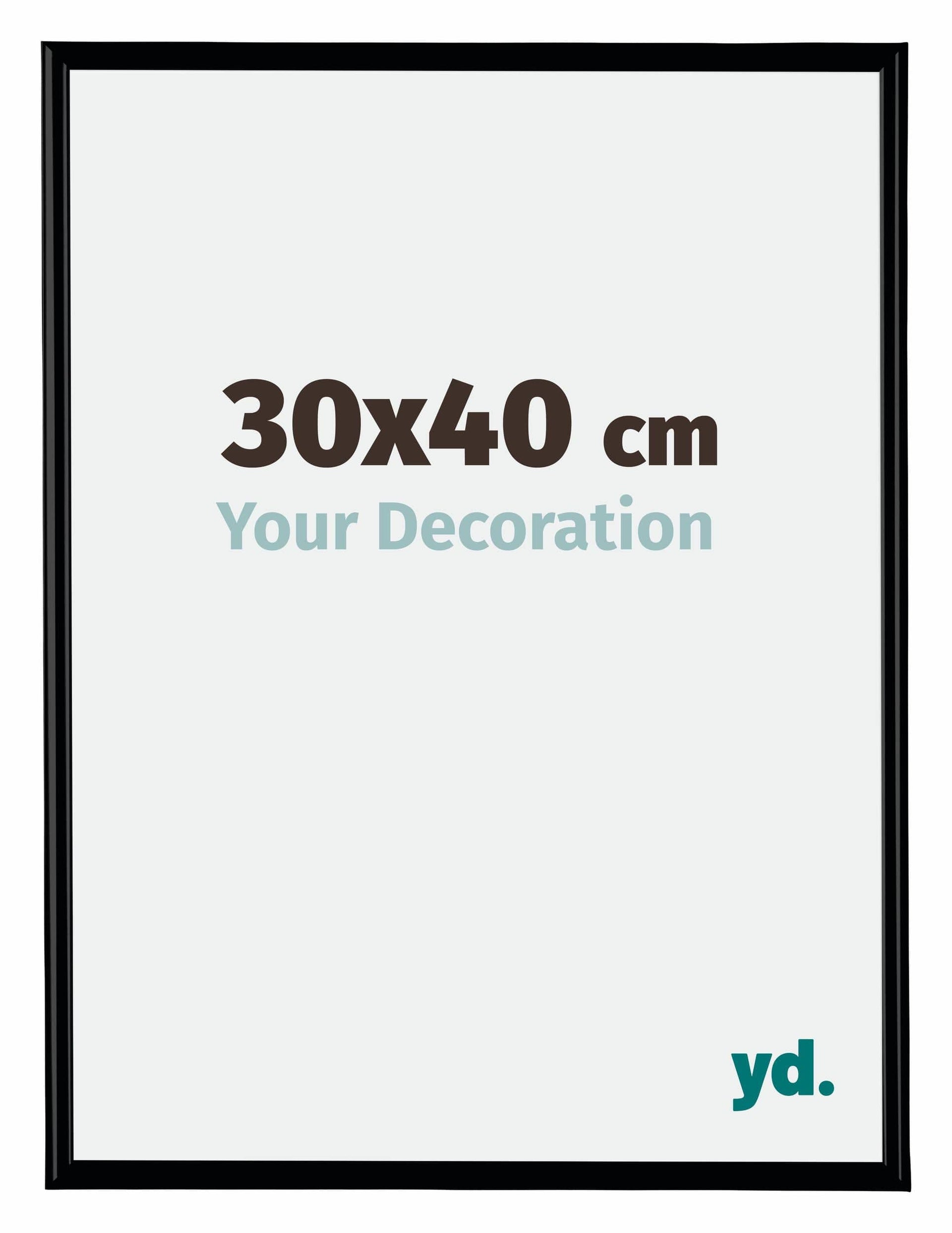 Bordeaux Plastic Photo Frame 30x40cm Black Matt Front Size | Yourdecoration.com