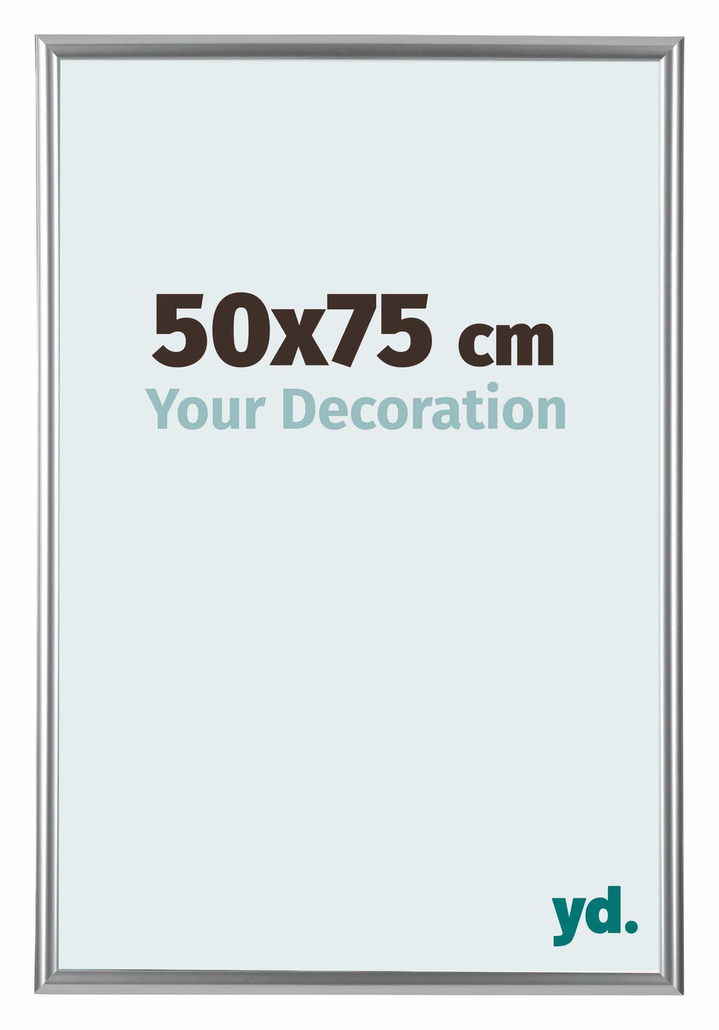 Bordeaux Plastic Photo Frame 50x75cm Silver Front Size | Yourdecoration.com