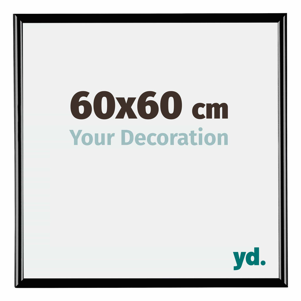 Bordeaux Plastic Photo Frame 60x60cm Black High Gloss Front Size | Yourdecoration.com