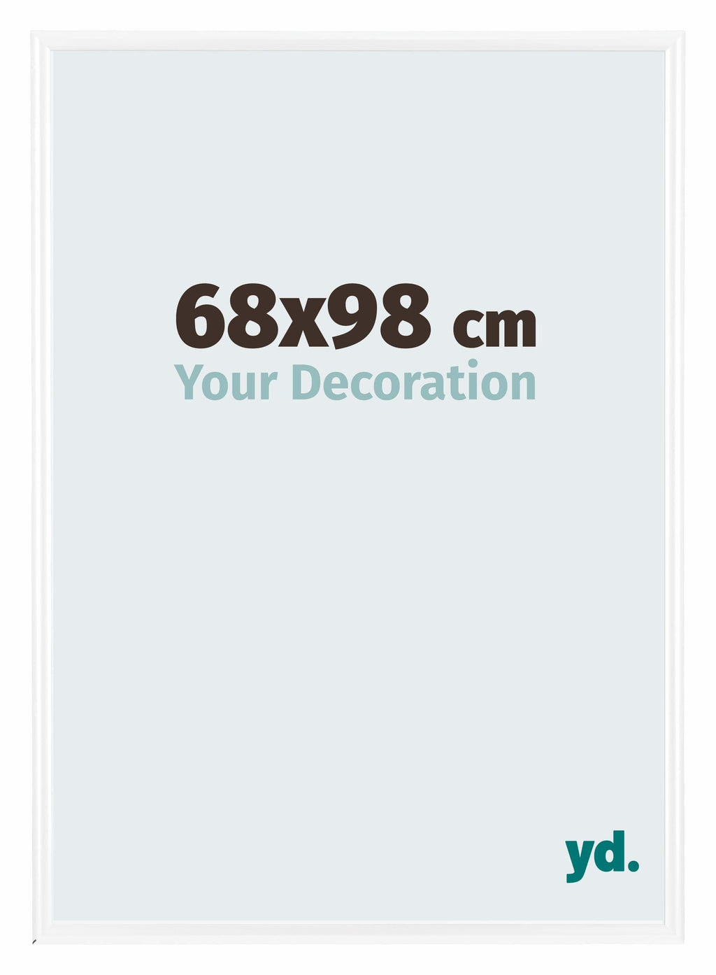 Bordeaux Plastic Photo Frame 68x98cm White High Gloss Front Size | Yourdecoration.com