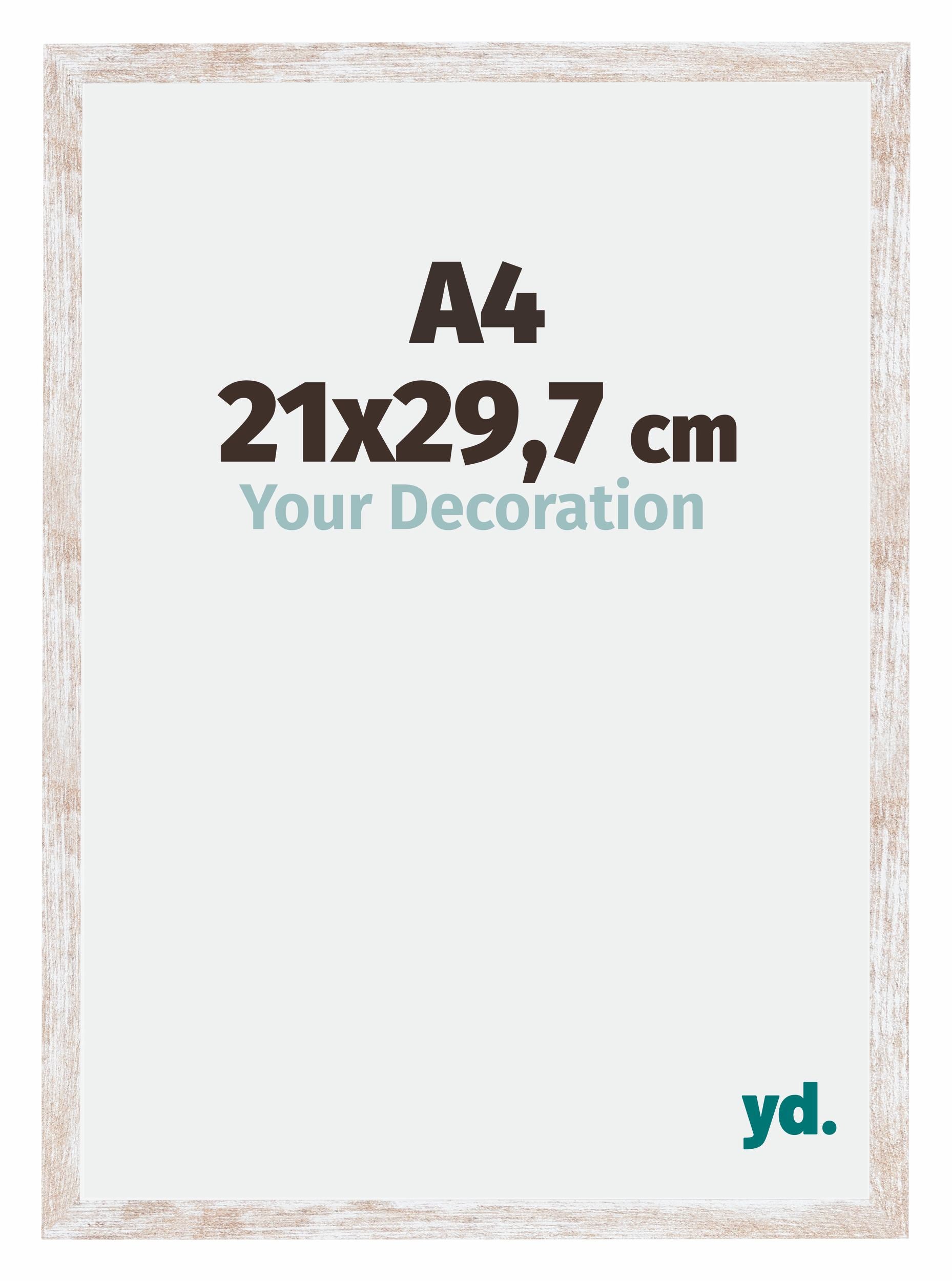 Catania MDF Photo Frame 21x29 7cm A4 White Wash Size | Yourdecoration.com