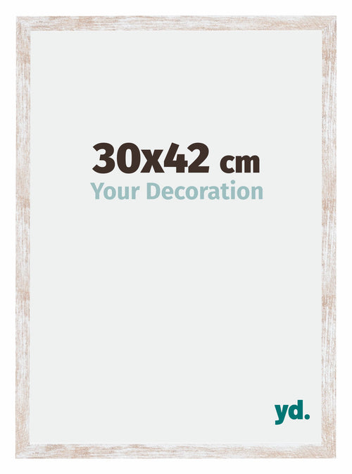 Catania MDF Photo Frame 30x42cm White Wash Size | Yourdecoration.com