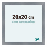 Como MDF Photo Frame 20x20cm Aluminium Brushed Front Size | Yourdecoration.com
