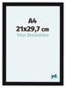 Como MDF Photo Frame 21x29 7cm A4 Black High Gloss Front Size | Yourdecoration.com