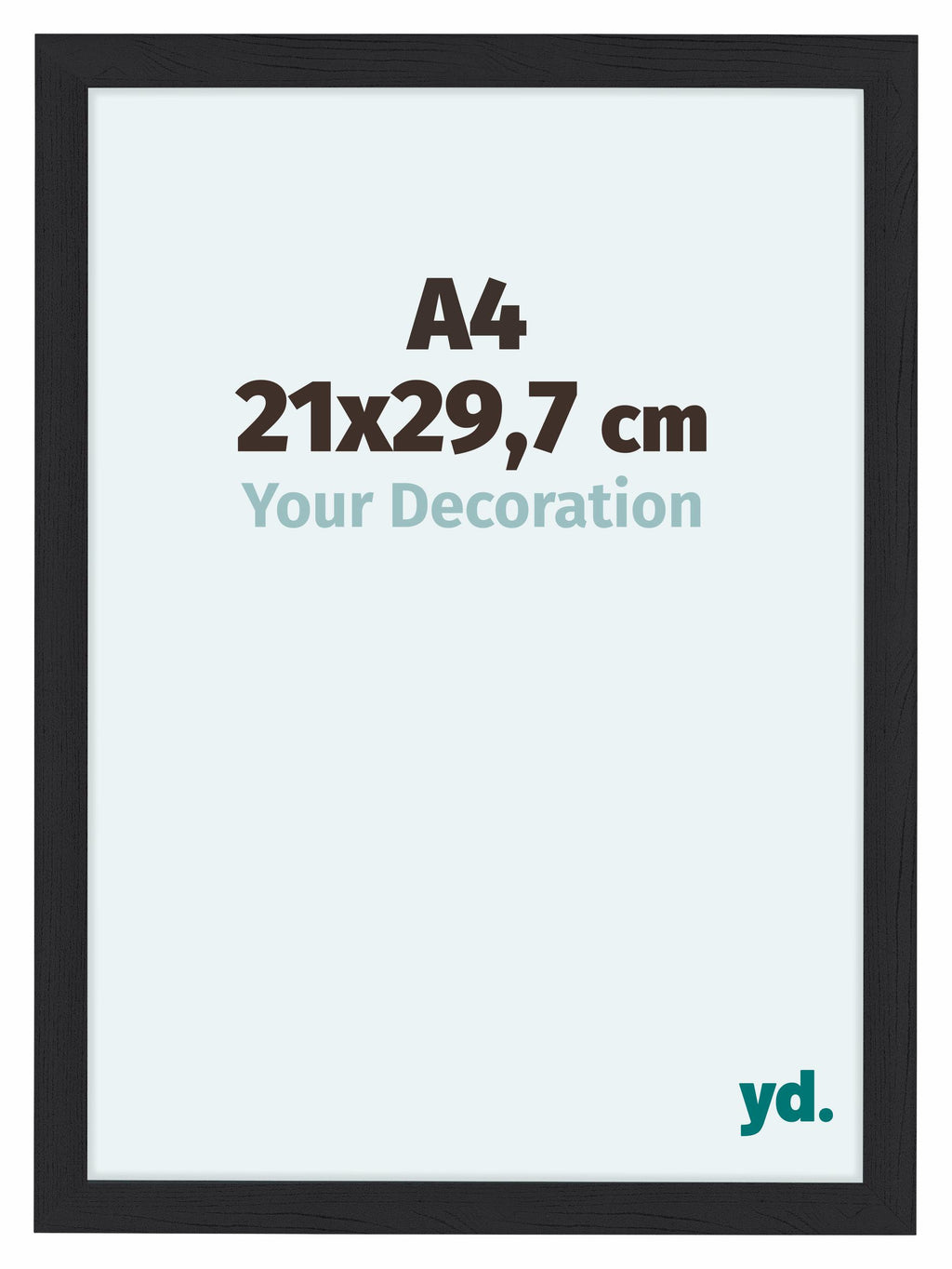 Como MDF Photo Frame 21x29 7cm A4 Black Woodgrain Front Size | Yourdecoration.com