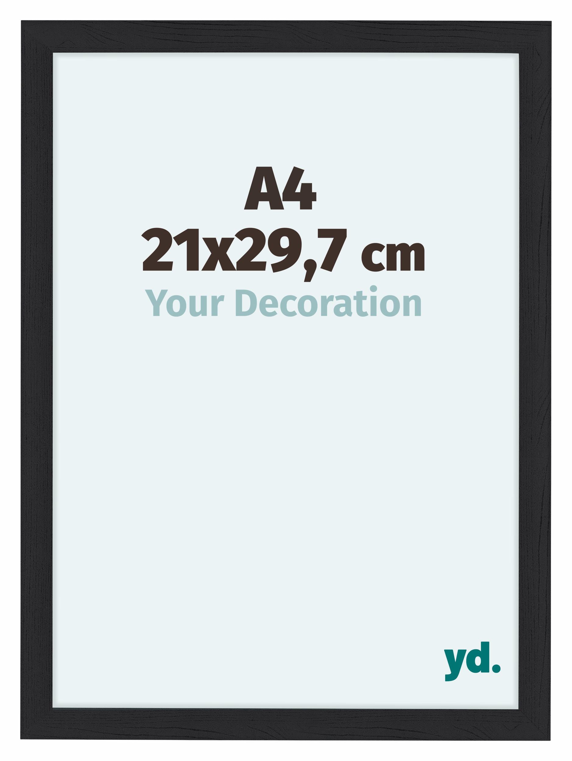 Como MDF Photo Frame 21x29 7cm A4 Black Woodgrain Front Size | Yourdecoration.com