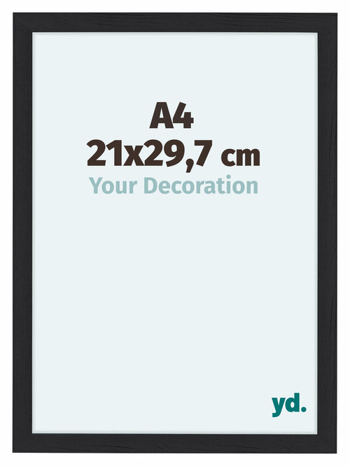 Como MDF Photo Frame 21x29 7cm A4 Black Woodgrain Front Size | Yourdecoration.com