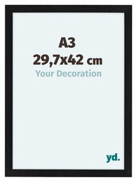 Como MDF Photo Frame 29 7x42cm A3 Black Matte Front Size | Yourdecoration.com