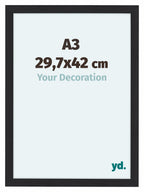 Como MDF Photo Frame 29 7x42cm A3 Black Woodgrain Front Size | Yourdecoration.com