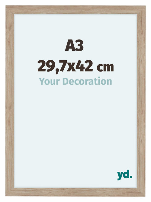 Como MDF Photo Frame 29 7x42cm A3 Oak Light Front Size | Yourdecoration.com