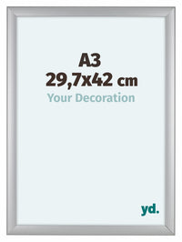Como MDF Photo Frame 29 7x42cm A3 Silver Matte Front Size | Yourdecoration.com