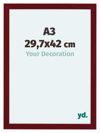 Como MDF Photo Frame 29 7x42cm A3 Wine Red Swept Front Size | Yourdecoration.com