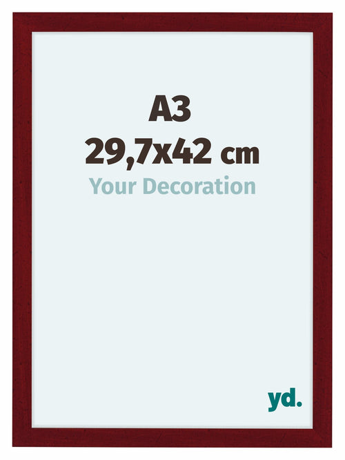 Como MDF Photo Frame 29 7x42cm A3 Wine Red Swept Front Size | Yourdecoration.com