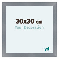 Como MDF Photo Frame 30x30cm Aluminium Brushed Front Size | Yourdecoration.com