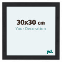 Como MDF Photo Frame 30x30cm Black Woodgrain Front Size | Yourdecoration.com