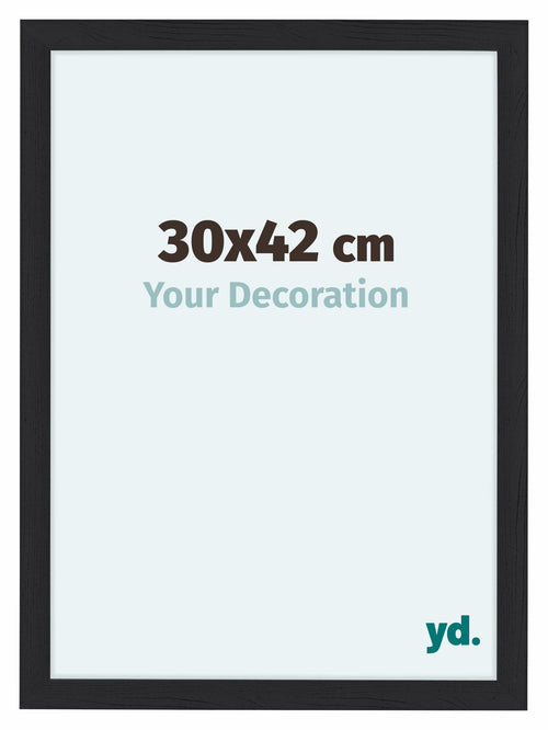 Como MDF Photo Frame 30x42cm Black Woodgrain Front Size | Yourdecoration.com