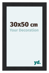 Como MDF Photo Frame 30x50cm Black Woodgrain Front Size | Yourdecoration.com