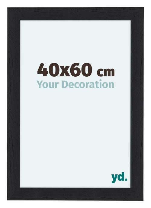 Como MDF Photo Frame 40x60cm Black Woodgrain Front Size | Yourdecoration.com