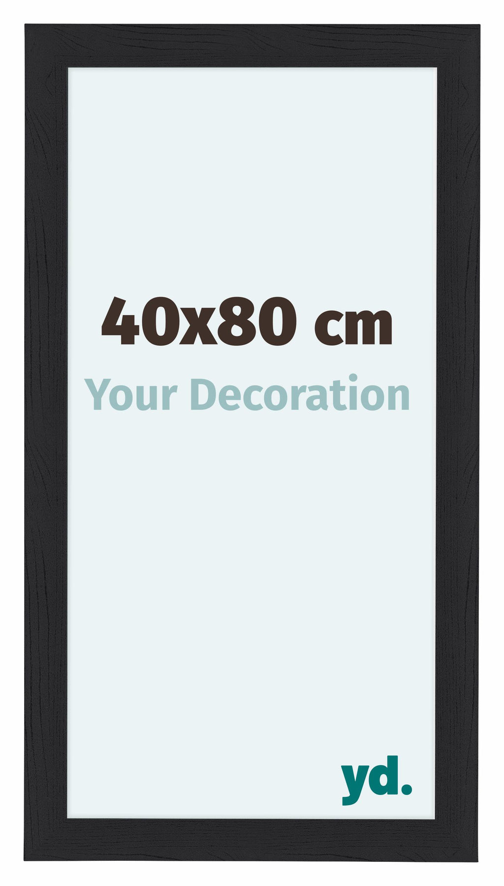 Como MDF Photo Frame 40x80cm Black Woodgrain Front Size | Yourdecoration.com