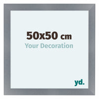 Como MDF Photo Frame 50x50cm Aluminium Brushed Front Size | Yourdecoration.com