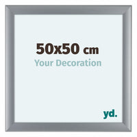 Como MDF Photo Frame 50x50cm Silver Matte Front Size | Yourdecoration.com