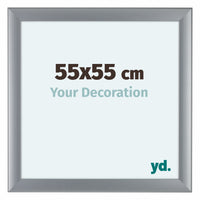 Como MDF Photo Frame 55x55cm Silver Matte Front Size | Yourdecoration.com