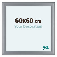 Como MDF Photo Frame 60x60cm Silver Matte Front Size | Yourdecoration.com