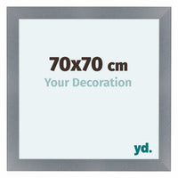 Como MDF Photo Frame 70x70cm Aluminium Brushed Front Size | Yourdecoration.com