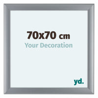 Como MDF Photo Frame 70x70cm Silver Matte Front Size | Yourdecoration.com