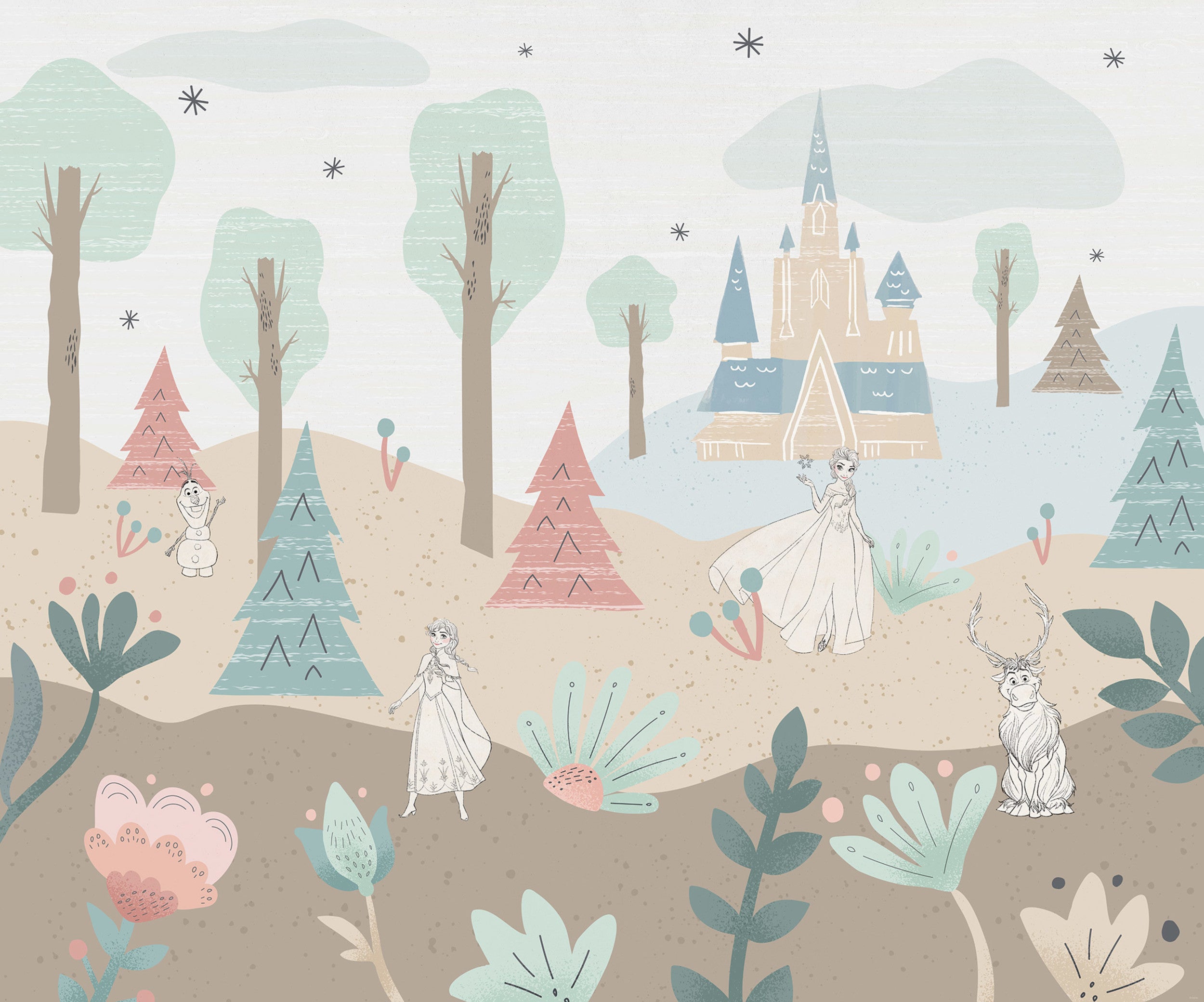 Disney Frozen Castle Playground Wall Mural DX6 224 | Yourdecoration.com